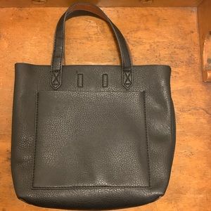 Square leather tote
